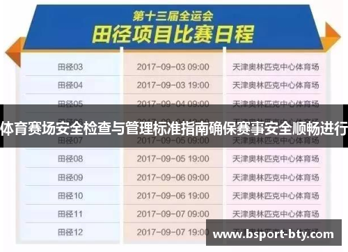 体育赛场安全检查与管理标准指南确保赛事安全顺畅进行